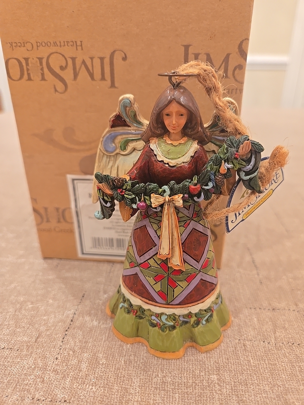 Jim Shore "Red/Green/Angel/Garland Hanging Ornament ORIGINAL BOX